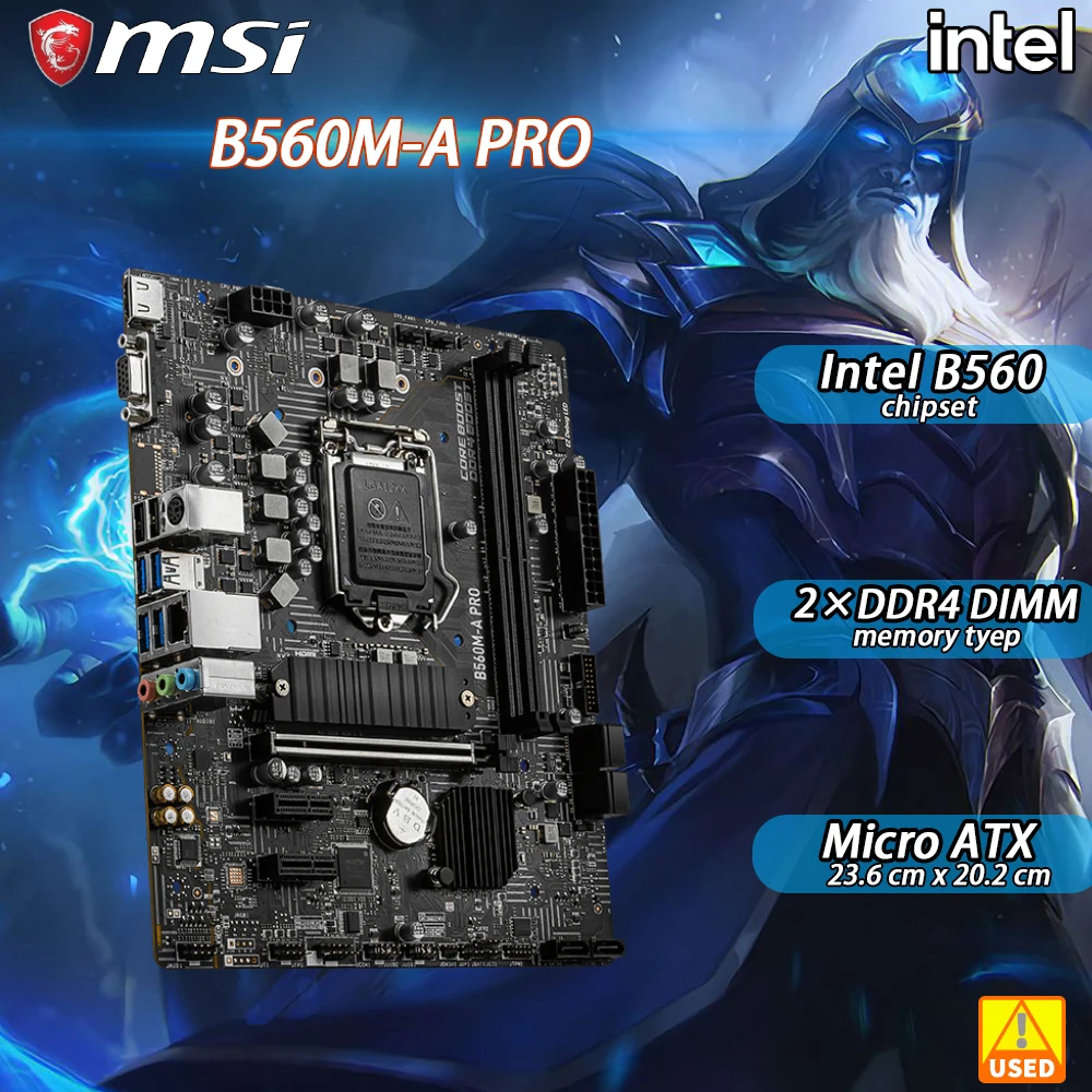 

LGA 1200 Motherboard MSI B560M-A PRO Intel B560 Chipset CPU Socket LGA 1200 For 11th DDR4 64GB PCI-E 4.0 M.2 Micro ATX