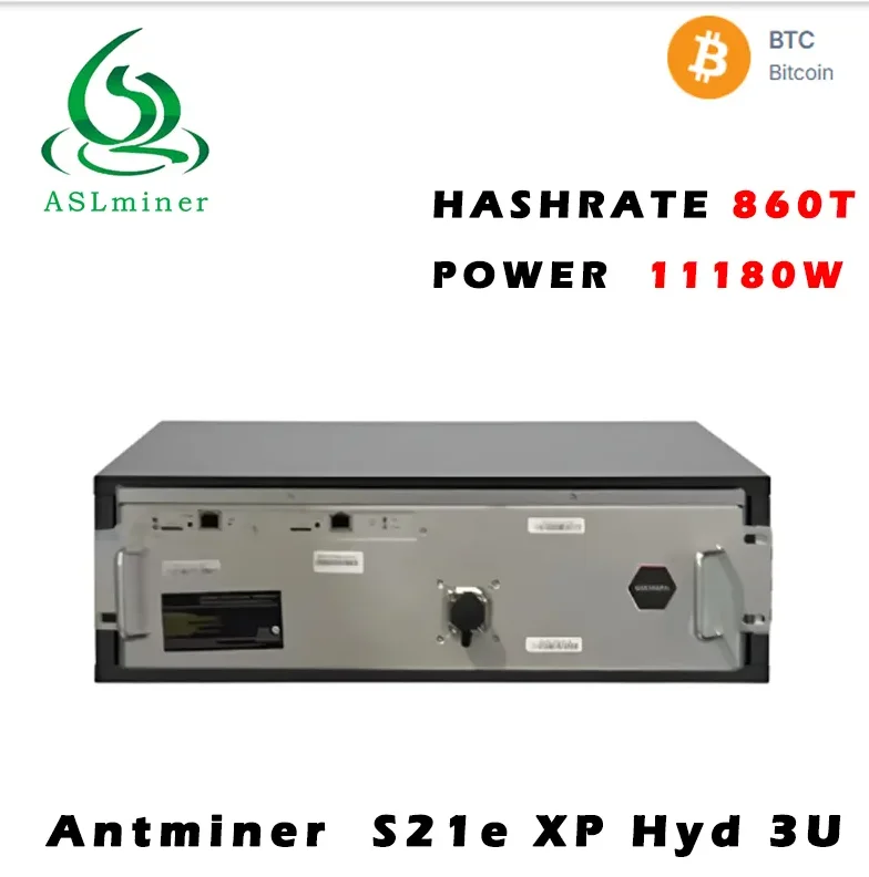 A1 НОВЫЙ алгоритм Antminer S21e XP Hyd 3U SHA-256 860Th/s 11180 Вт с блоком питания