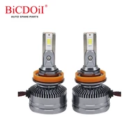 bicdoii h11 led auto lights 6000k turbo headlight 4500ml 30w 12v fog bulbs lamp 2pcsset headlamp 360 degree canbus car lighting