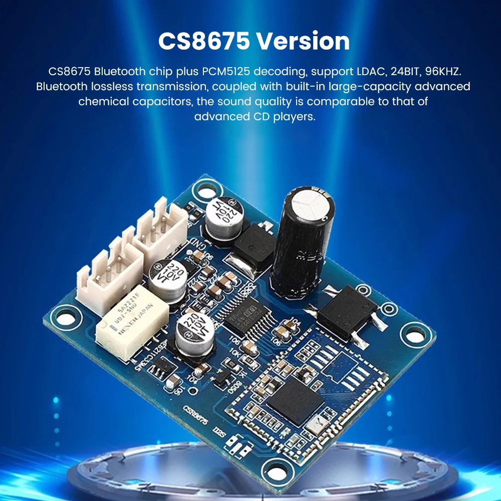 Плата декодера AIYIMA Bluetooth 5,1 QCC5125 CSR8675 DAC аудио Плата Поддержка APTXLDACACC 24Bit96K для дома «сделай сам» (art.: 3920c2ca3a5dd) - 3920c2ca3a5dd