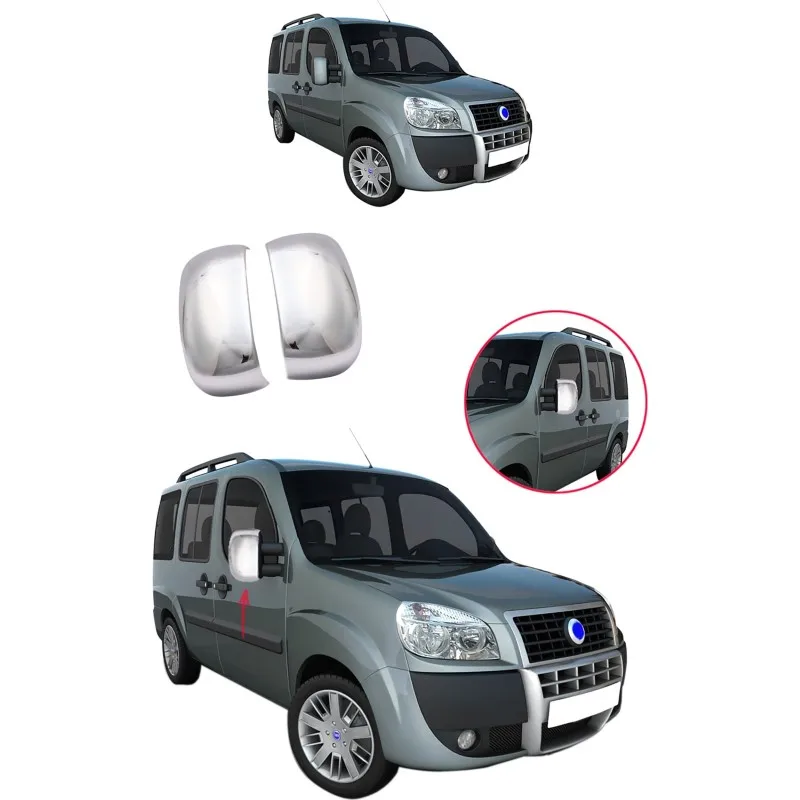

Для Fiat Doblo 2000-2010 Чехол для зеркала ABS Chrome Ctainless полностью совместимый чехол заднего вида прочный