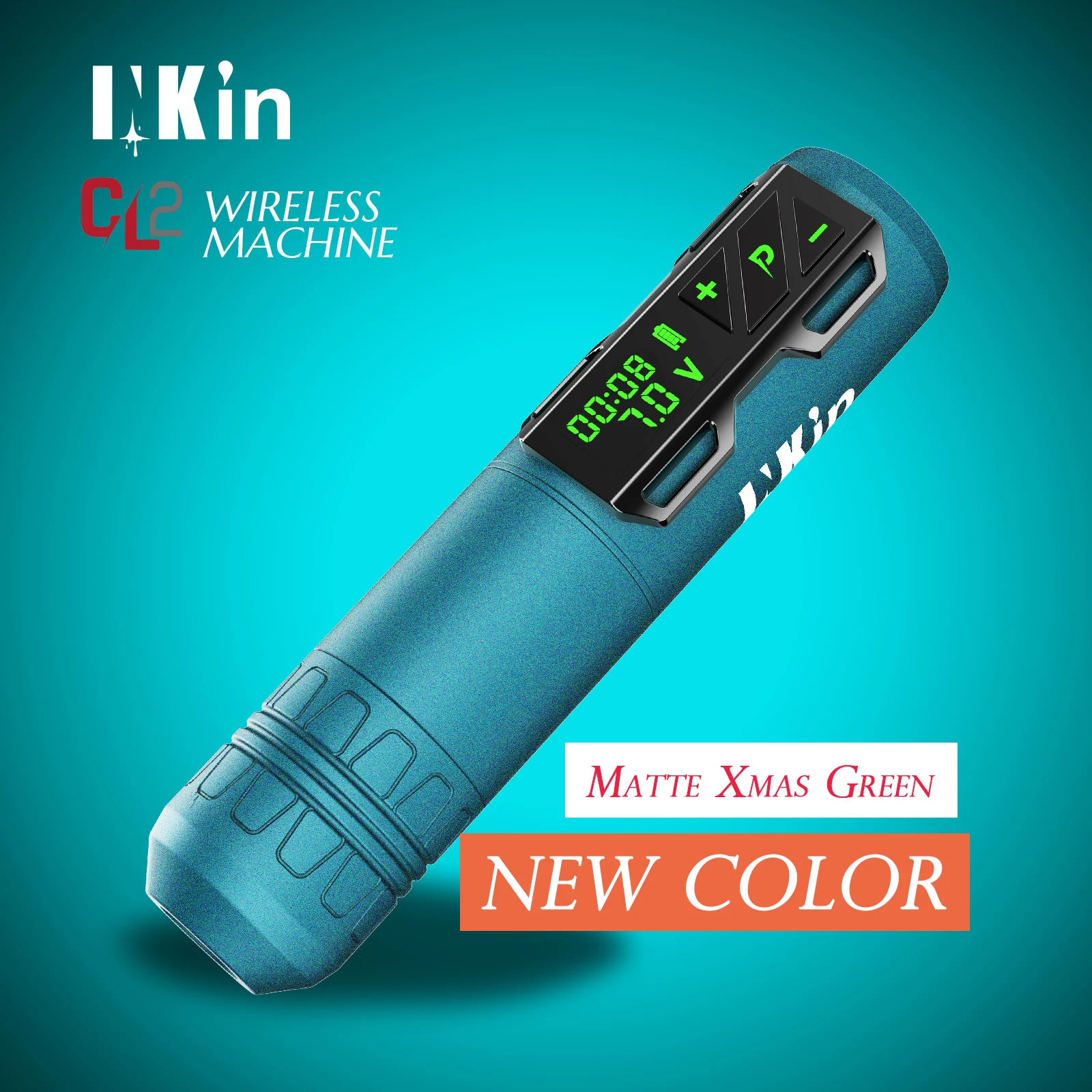 INKIN CL2 Wireless Battery Tattoo Machine Matte Xmas Green Swiss Motor LED Display Tattoo Pen for Tattoo Permanent Makeup