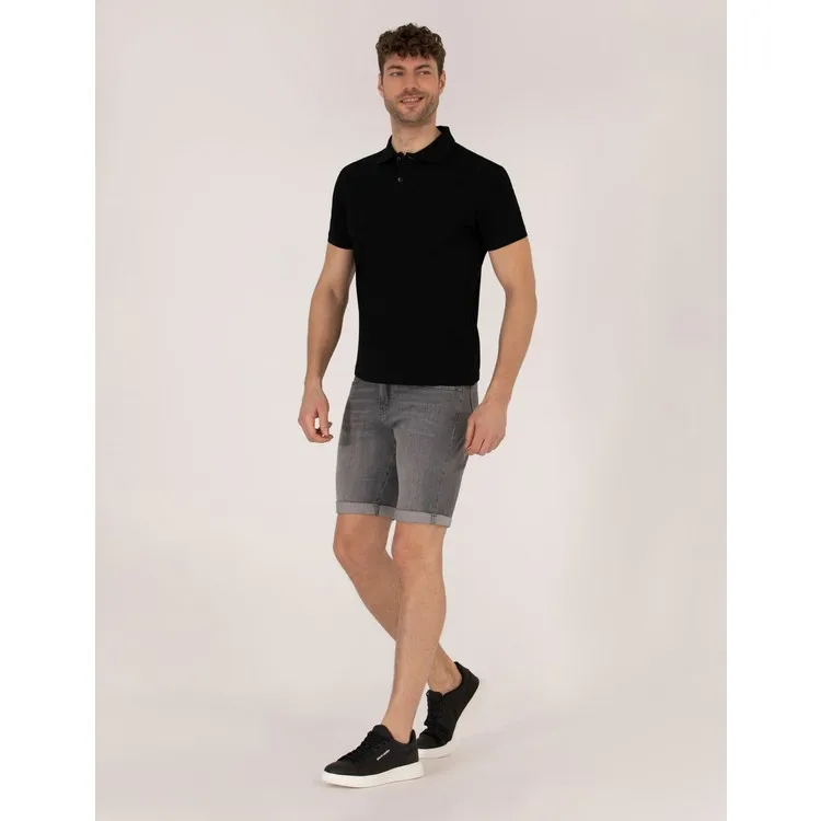 Pierre Cardin Мужские серые облегающие джинсовые шорты 50267804-VR024 Pierre Cardin Мужские серые облегающие джинсовые шорты 50267804-VR024