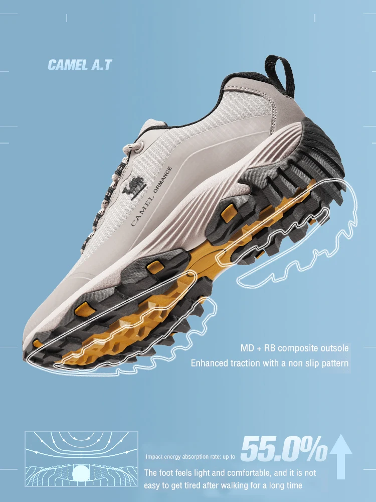 GOLDEN CAMEL Outdoor Men's Sports Shoes Cushioning Male Sneakers Non-slip Wear-resistant Hiking Shoes for Men 2023 Spring
