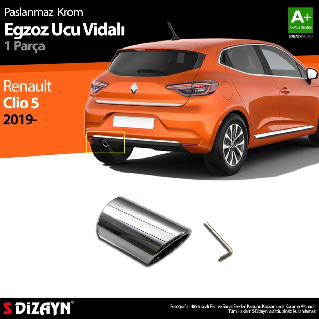 

Renault Clio 5 chrome Тип выхлопной трубы вкрученный 2019 и выше/спортивный вид/1-е качество/Хромированный Тип выхлопной трубы/выхлопная труба автомоби...