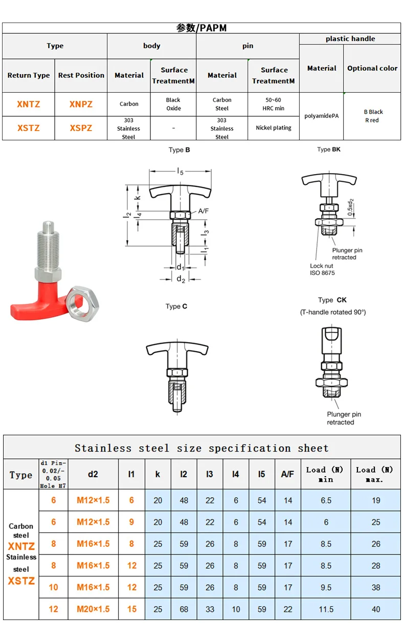Заводская розетка пластиковый Т-образный выдвижной пружинный индексирующий