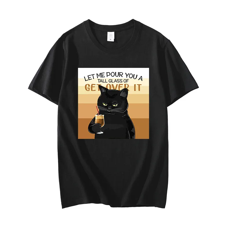

Women Fashion Black Cat Y2k Clothes T-Shirt Women Harajuku Graphic Short Sleeve Student Unisex Women's T-shirt Female White Tees