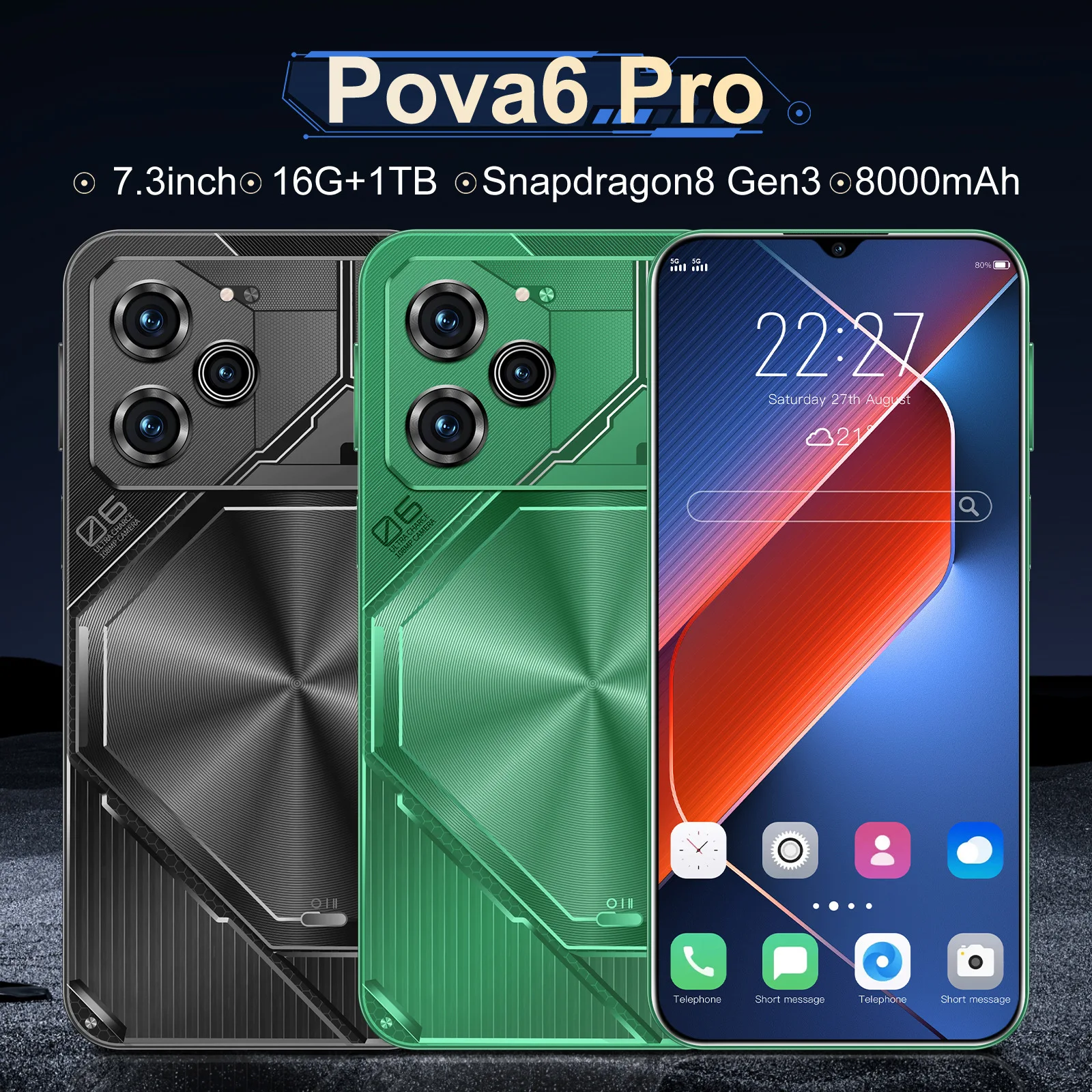 Смартфон Pova 6 Pro 66 бит 2 дюйма 16 ГБ | AliExpress