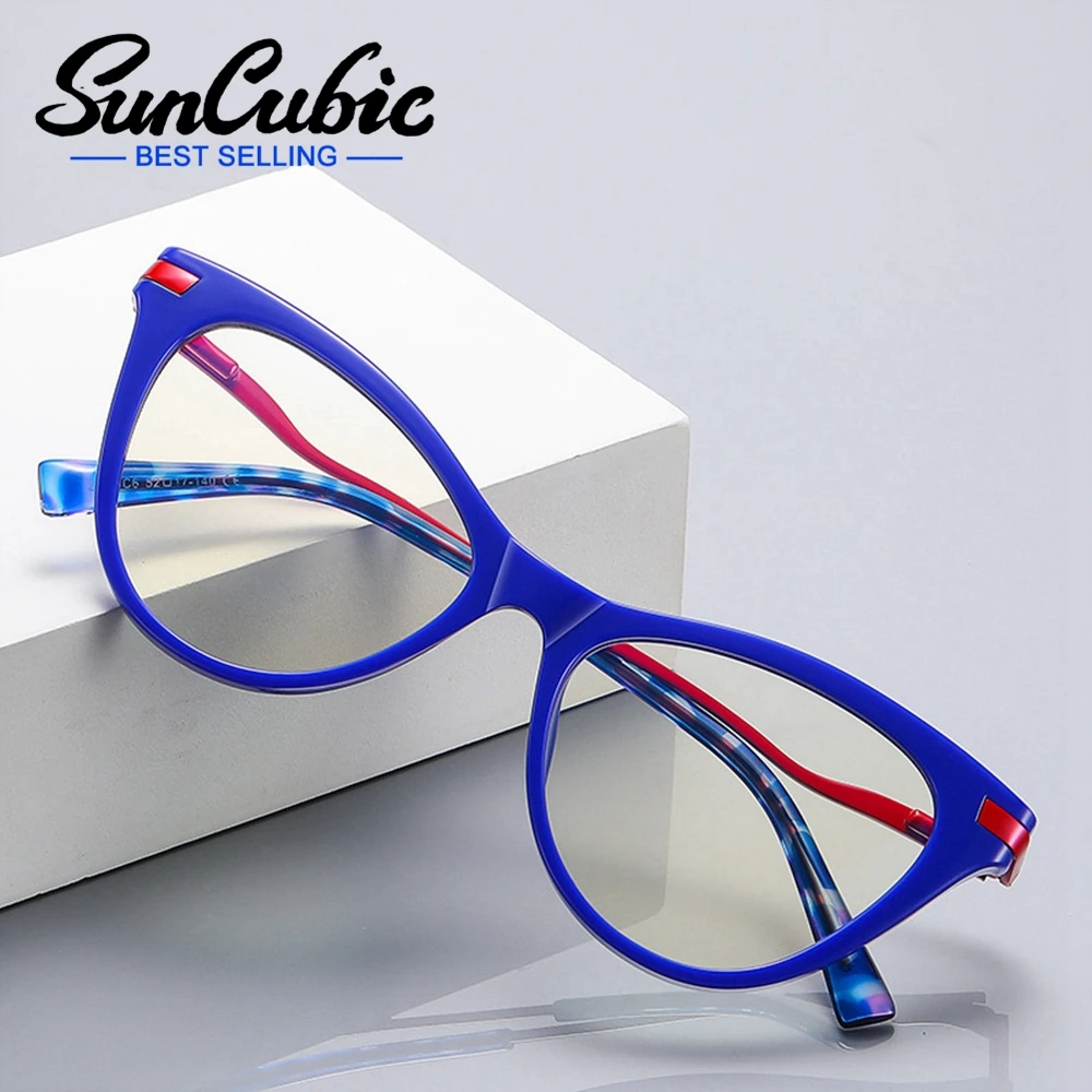 

SunCubic Fashion Cat Eye Ladies Prescription Glasses Leopard Frame TR90 Glasses Frame Eyeglasses JS6215
