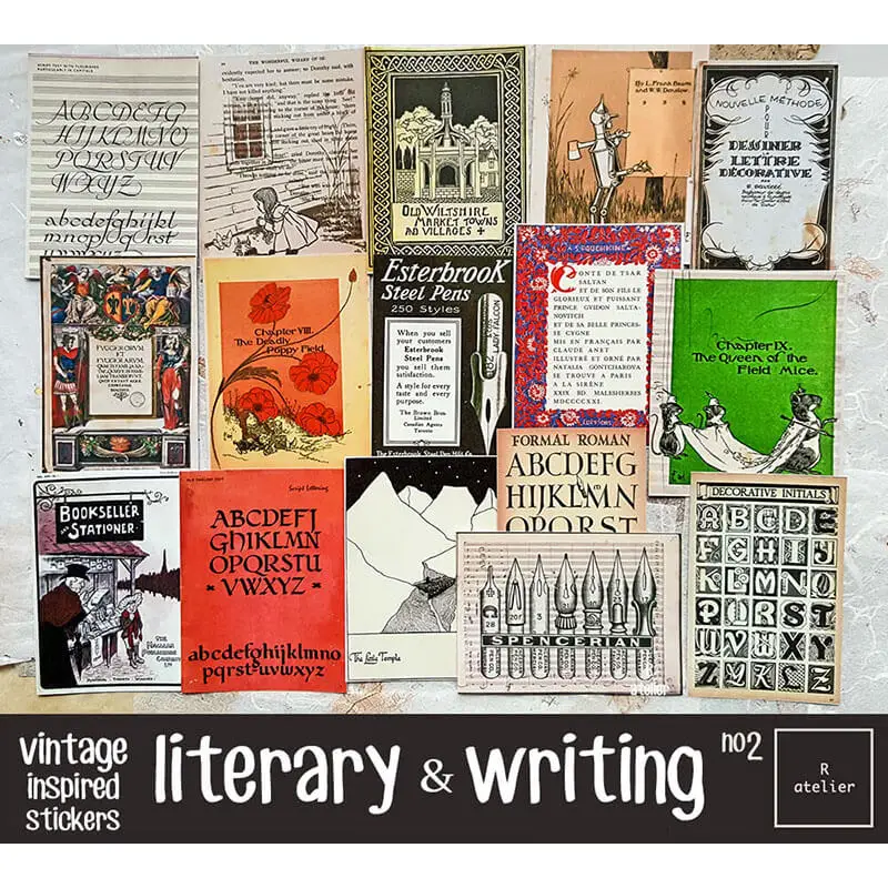 

Литературные наклейки для скрапбукинга, 3 вида