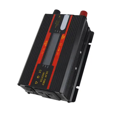 DC 12V в AC 220V Автомобильный инвертор 3000W Пиковая мощность ЖК-дисплей Модифицированный синусоидальный преобразователь