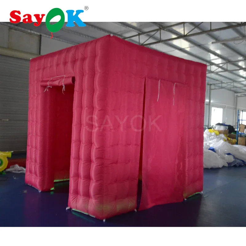 Индивидуальный Красочный розовый фотокорпус кабины надувная фотобудка