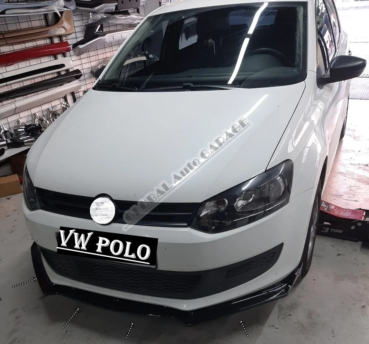 

For VOLKSWAGEN POLO Front Bumper Attachment Lip 2009-2020 Piano Glossy Black Splitter Diffuser Universal Spoiler Bumper Flaps