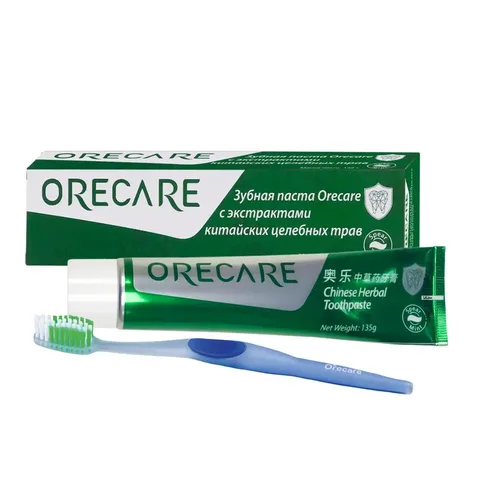 Зубная паста "Orecare" с экстрактами китайских целебных трав, в наборах с зубной щёткой "Orecare" "Тяньши"