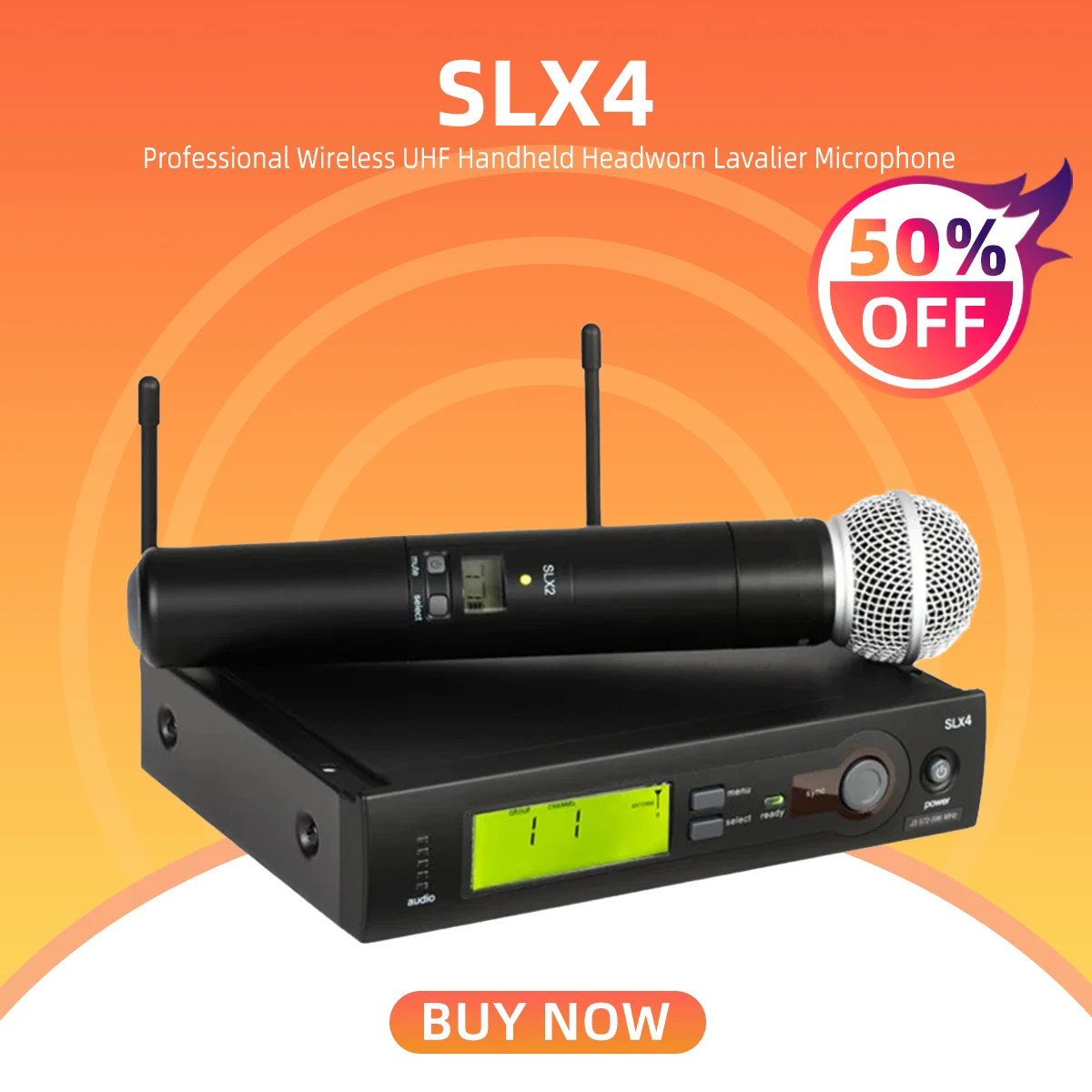 

SLX4 SLX24 BETA58 SM58 Professional Wireless UHF Handheld Headworn Lavalier Microphone Mic System for Shure Stage Performance