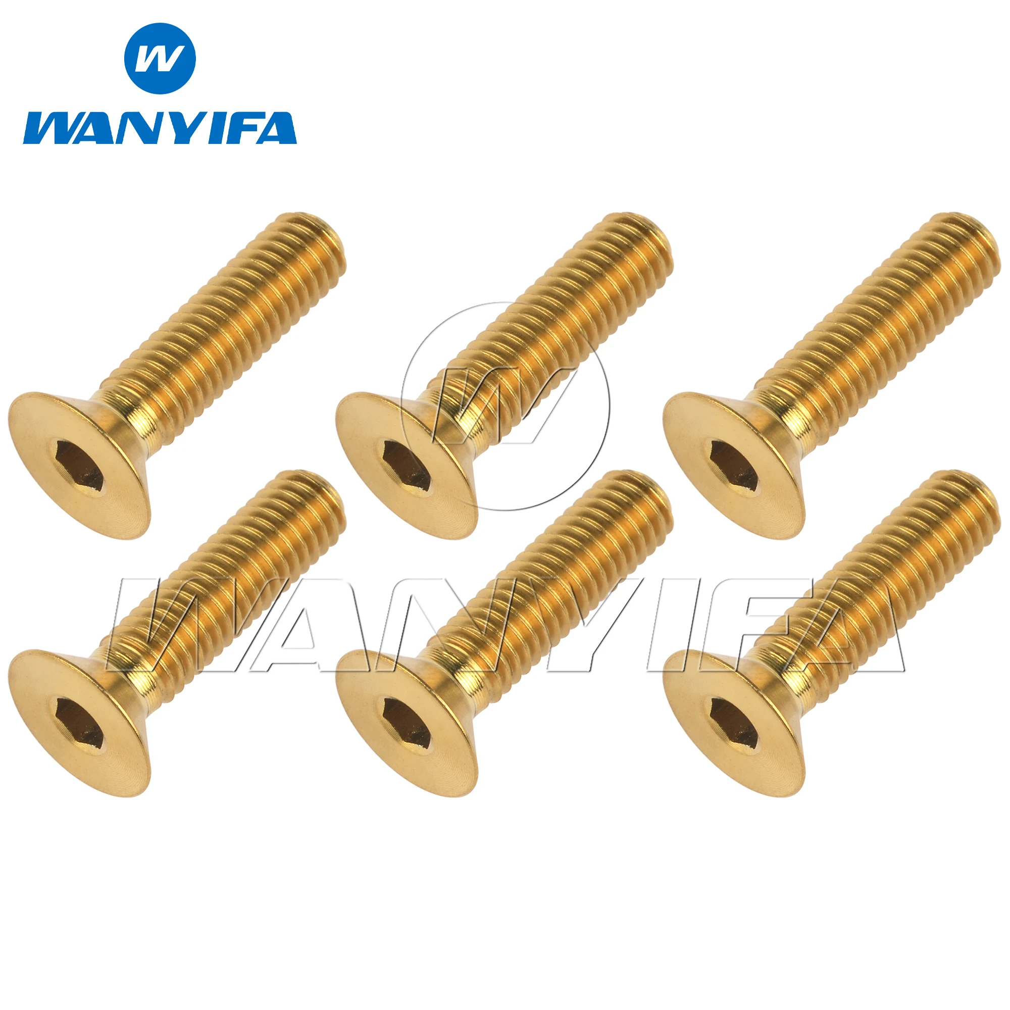 Фото Титановые болты Wanyifa, 6 шт., M5x10, 12, 15, 20, 25, 30 мм, DIN7991, винты с потайной головкой и шестигранной головкой из титанового сплава TC4 Gr5 №4