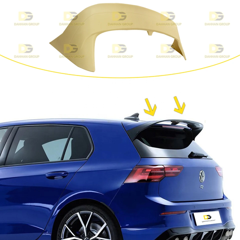 V.W Golf MK8 2020 R Style Rear Spoiler Wing Raw or Painted High Quality ABS Plastic Golf Kit RLine Parts Tuning