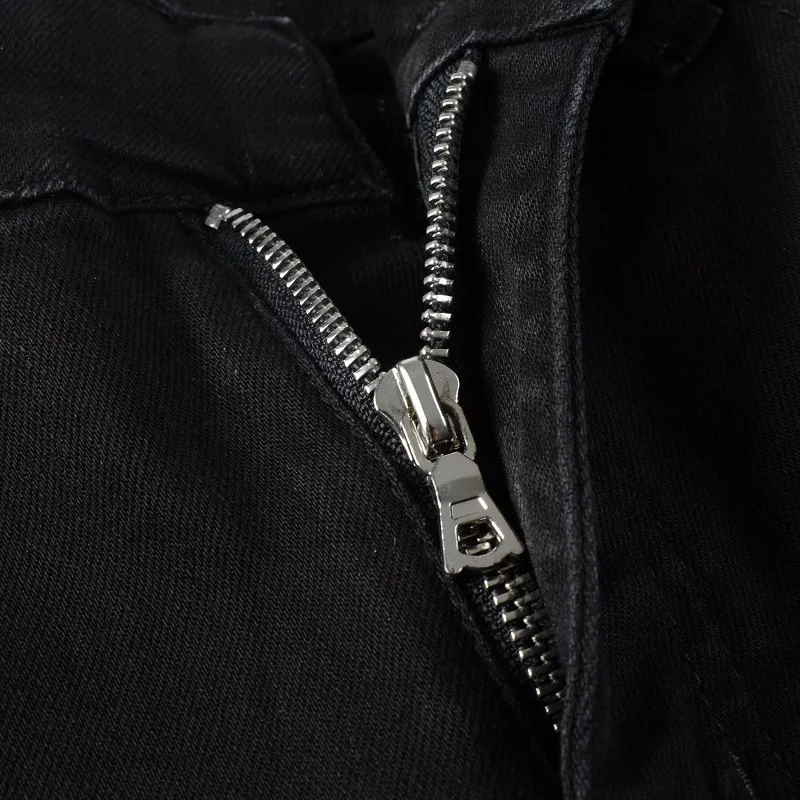 High Quality Streetwear Fashion Black Ripped Jeans Y2k Skinny Slim Fit Hip Hop Denim Trousers Casual Jeans for Men Jogging Homme