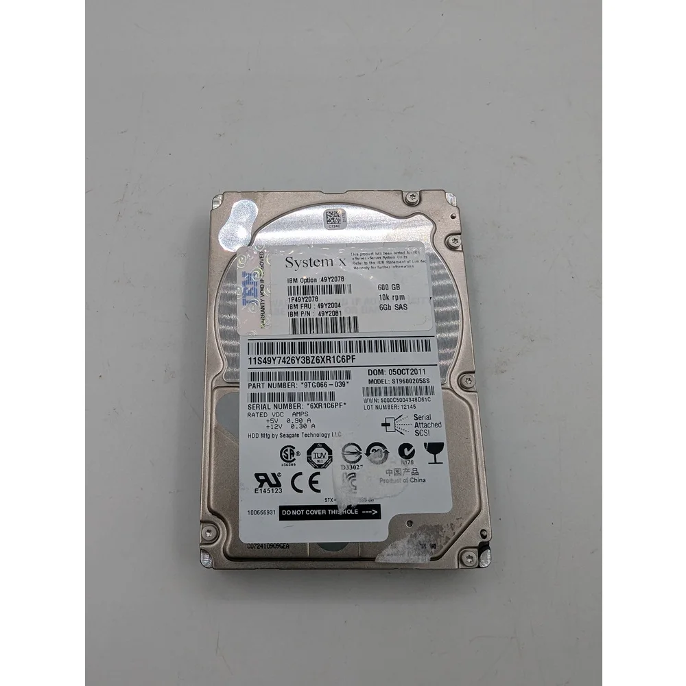 Жесткий диск st9600205ss, 49y2004, 49y2061, IBM, Seagete, 600 Гб, SAS, 2.5