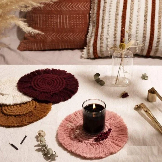 

PERFECT GIFT FOR VALENTINE'S DAY Aver Design Macrame Coaster Set 12 Pieces
