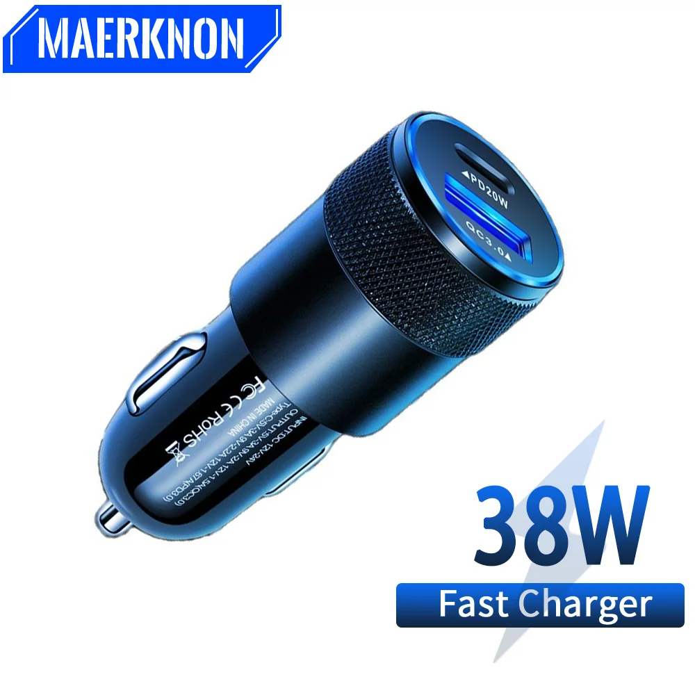 

Mini 38W USB Car Charger Type C QC3.0 PD Car Phone Chargers Fast Charging For iPhone 14 13 Pro Max Samsung Xiaomi Redmi Huawei