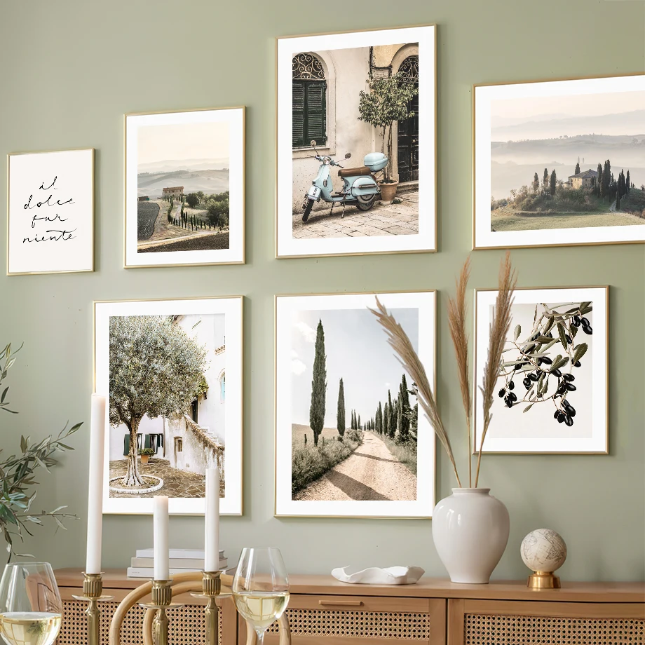 Rural Landscape Mountain Forest Olives Wall Art Canvas Painting Nordic Posters And Prints Wall Pictures For Living Room Decor