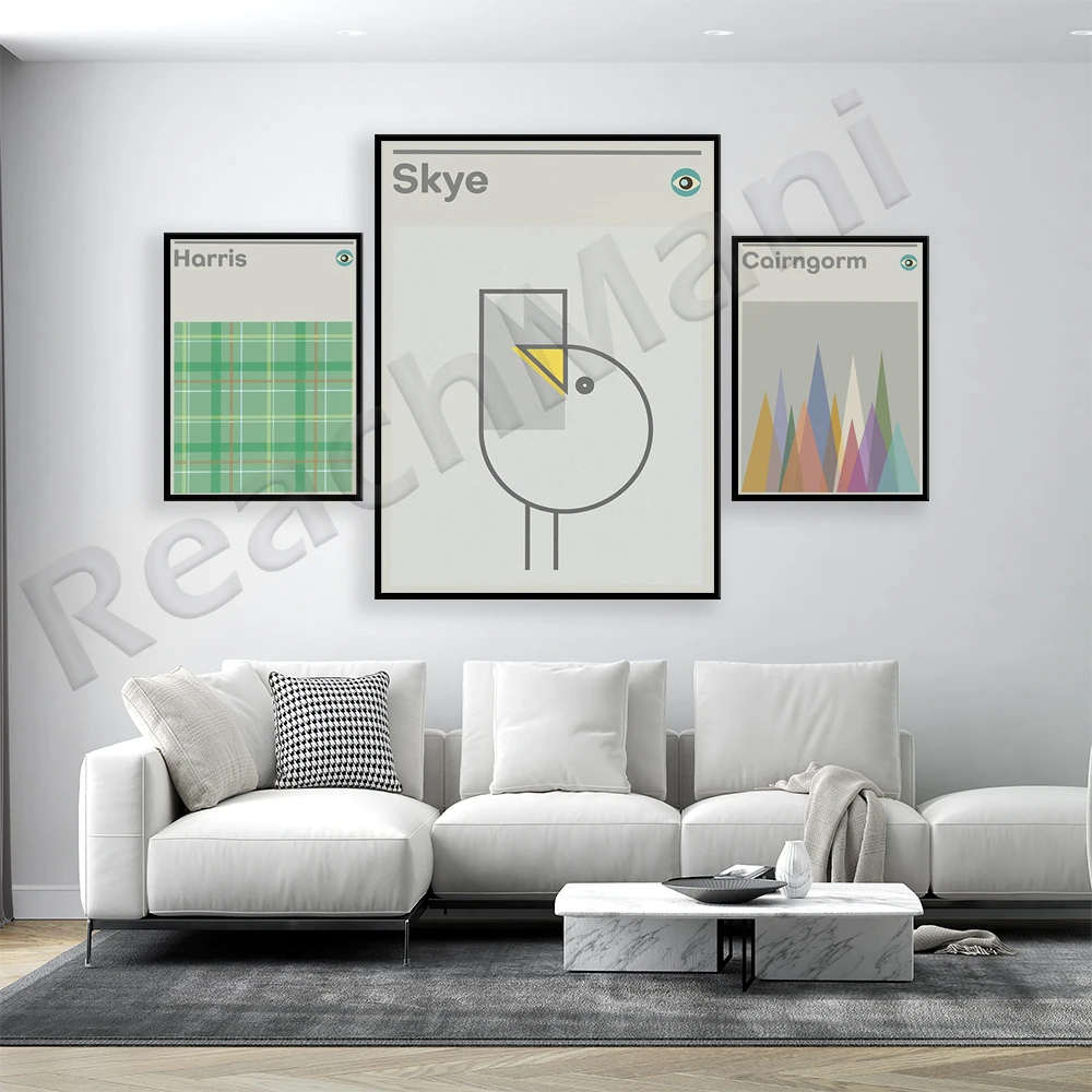 Печатный постер с изображением птиц Скай из Шотландии, Бен-невираса, форта Вильяма шотландского лыжного подъемника, Гарриса твида, кэрнгормс из Шотландии