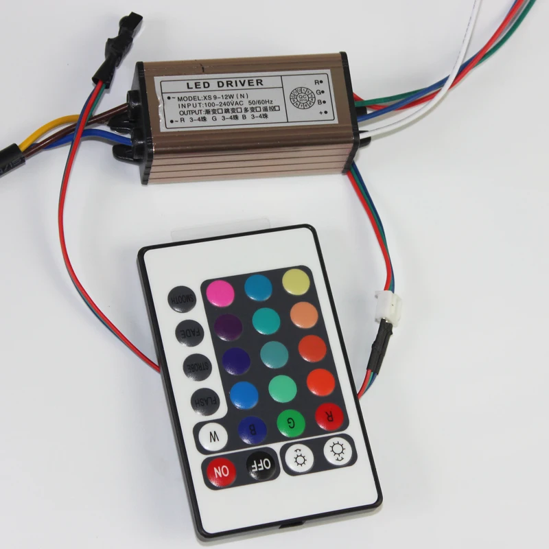 

Dimmer 10W 20W 30W 50W 100W RGB waterproof driver with memory +24 keys Remote Control transformer 220v to 12v for LED Wall Lamp