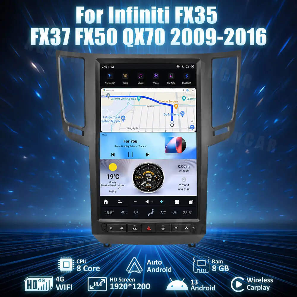 AuCar 13 6-дюймовый лучший новейший Android Tesla Радио GPS Авто Стерео Экраны DVD-плеер Для