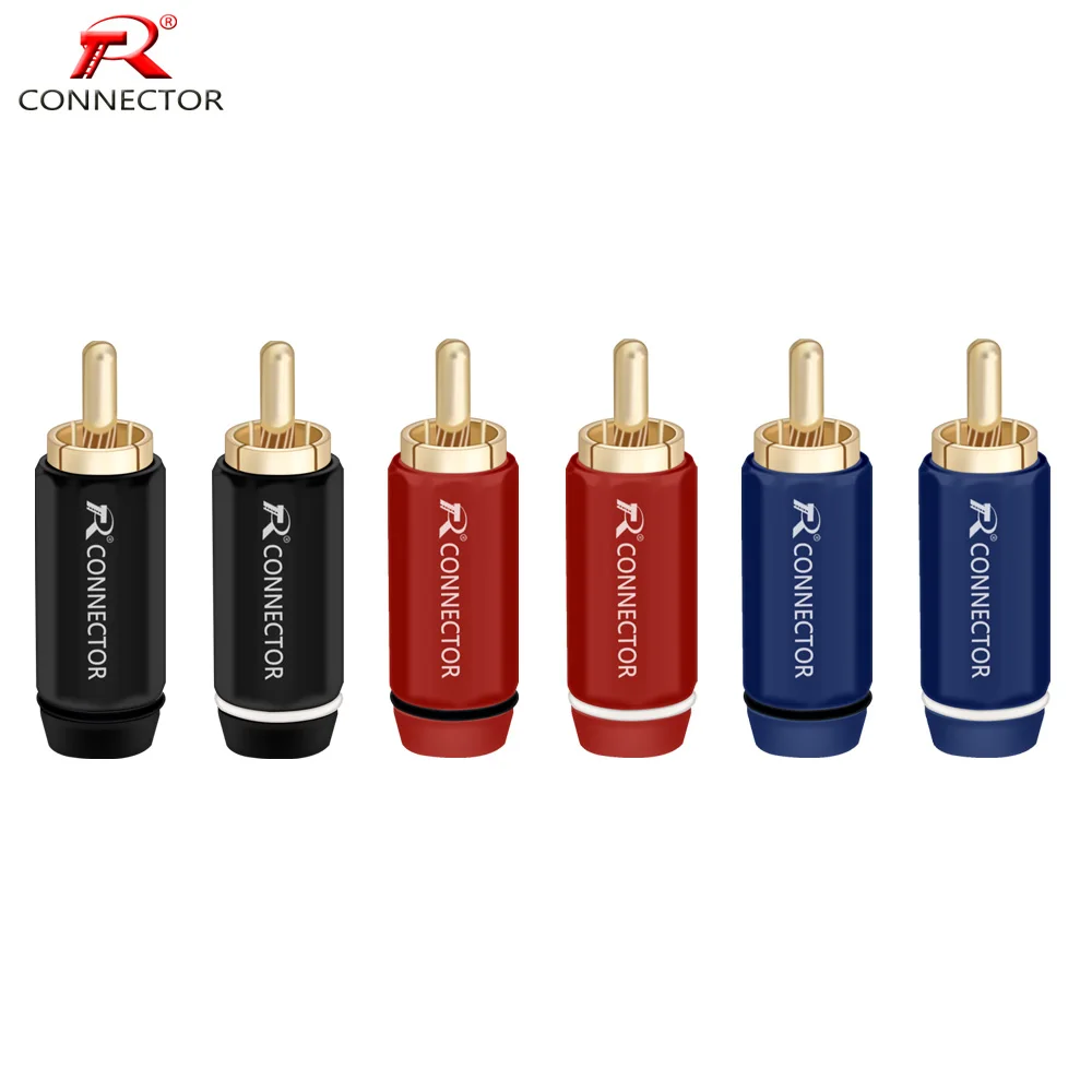 Адаптер RCA для аудиофонического динамика 24-каратная золотая медная вилка разъем