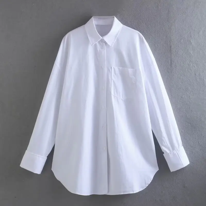 

Withered Vintage Striped Blouse Women Boyfriend Loose Long Casual Shirt