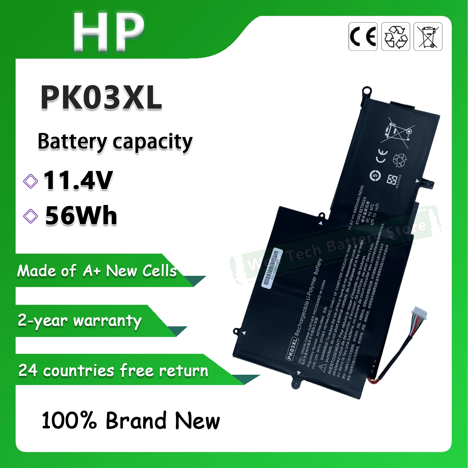 11 4 В 56 Втч PK03XL Аккумулятор для ноутбука HP Spectre Pro X360 13-4003DX 13-4114TU 13-4115TU x360 G1 G2