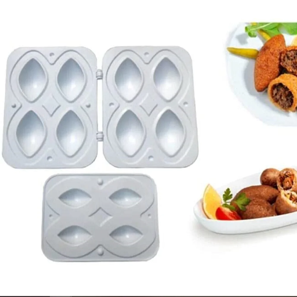 Practical Kibbeh Maker Easy Meatball Mold 4 and 2 Sections Apparatus Cooking Press Kitchen Utensils Meal Preparation Products