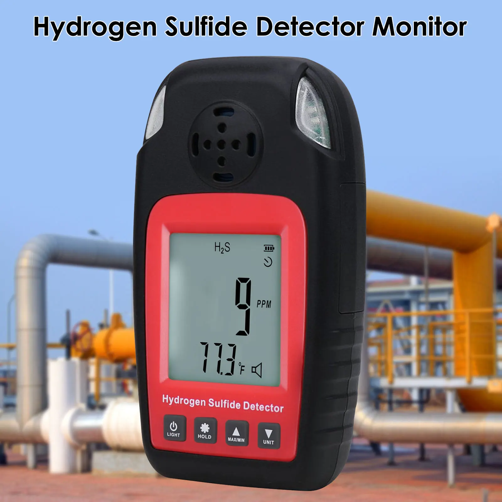 

Hydrogen Sulfide Detector H₂S Monitor 0~100ppm Handheld Compact & Portable Sensor w/ Calibration Function User-friendly Meter