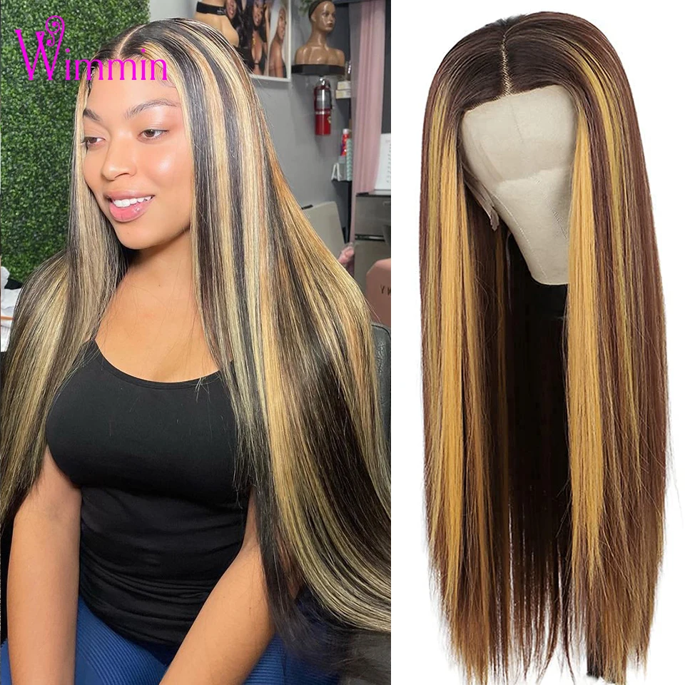 

13x6 HD Transparent Ombre Highlight Straight Human Hair 13x4 Lace Frontal Straight Wigs Pre-Plucked With Baby Hair For Women4/27