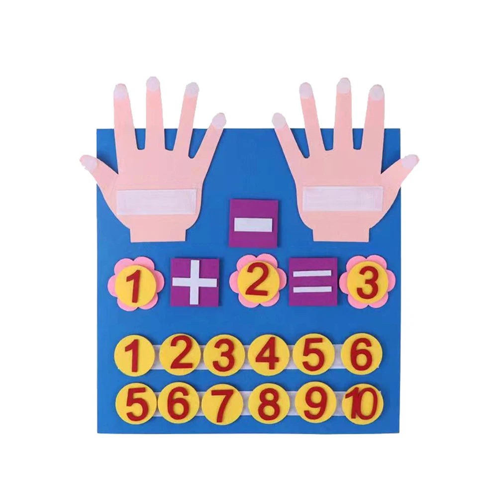 

30*30 см фетровые строительные математические игрушки Монтессори детские цифровые пальцы раннее образование интеллектуальное развитие игру...