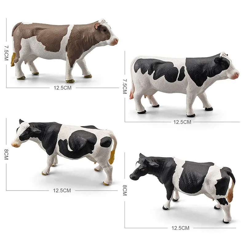 Simulation Farm Poultry Milk Cow Animal Model Action Figures Dairy Cattle Figurines Decoration Educational Toys Kids Adult Gifts images - 6