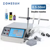 zonesun 2 head semi automatic peristaltic pump liquid filling machine perfume juice essential oil bottle water making machines