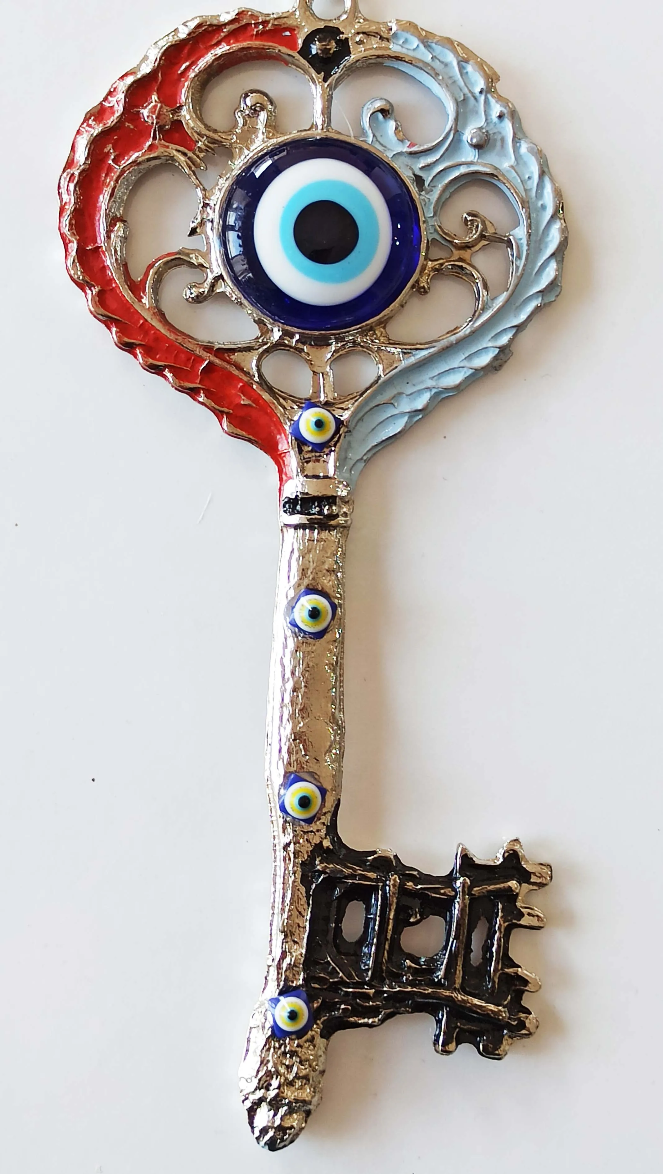 Серебряные бусины сглаза красного и синего цвета Ностальгический настенный