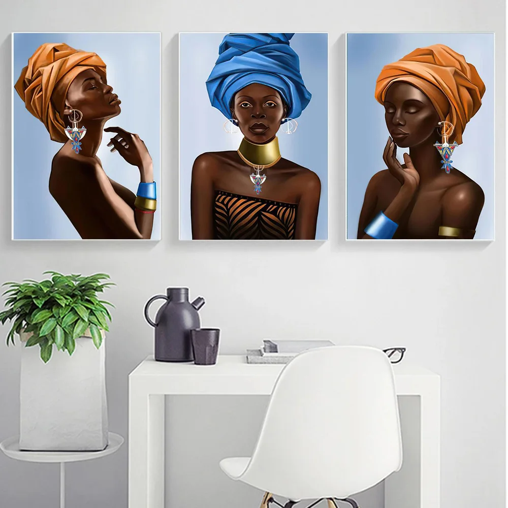 

Абстрактная живопись маслом на холсте постеры и принты африканских женщин, портрет, настенное искусство, картина для гостиной, домашний дек...