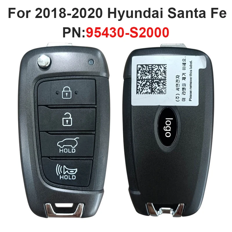 Оригинальный складной автомобильный брелок CN020198 с 4 кнопками для Hyundai Santa Fe 2018-2020