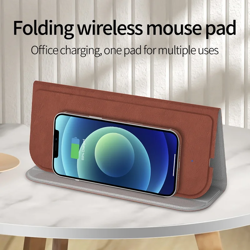 Fast Wireless Charging Folding Mouse Pad 15w Charger  for iPhone 13/12 Pro/Xs/X/8/11 Samsung S10 Note 10 Google Pixel 4/3 XL