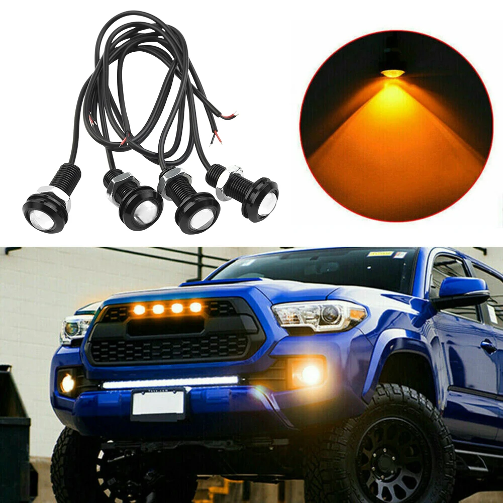 

4pcs LED Amber Grille Lighting Kit Truck For Ford SUV Raptor Style Universal