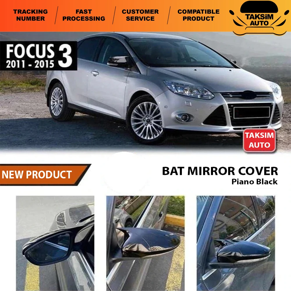 

Чехол с зеркалом летучая мышь для пианино черного цвета для Ford Focus 3 Abs 2011-2015 качественный продукт Full Harmony 1 комплект из 2 предметов (справа и сл...