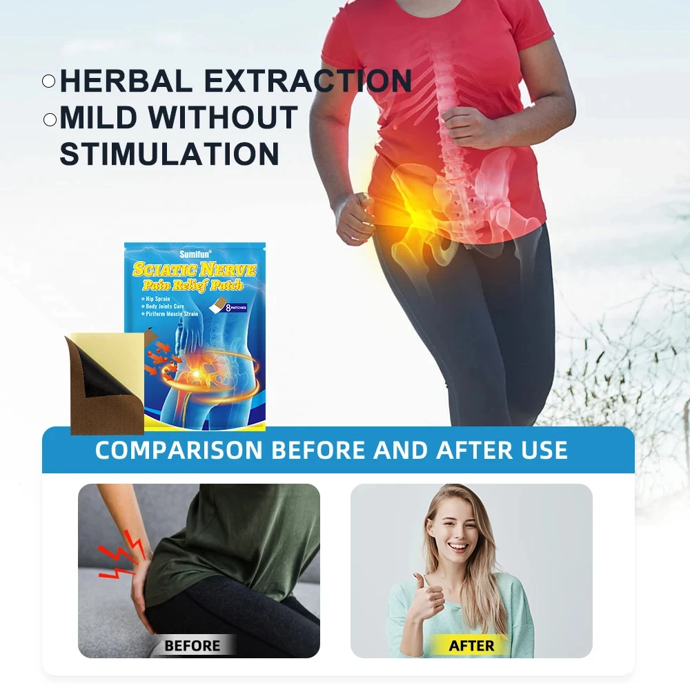 Пластырь для снятия боли в бедре 40/32/24/16/8 шт.