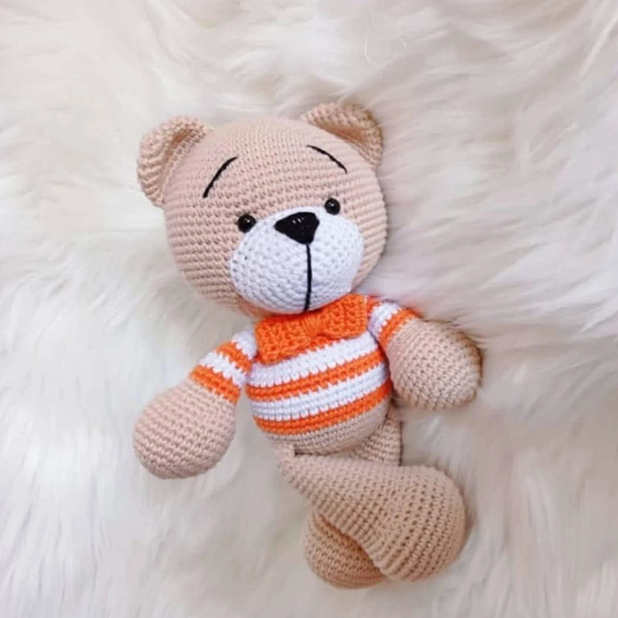 

Amigurumi Cute Orange Teddy Bear Organic Toy Animal Doll Toys For Sale Sleeping Companion Sweet Dolly