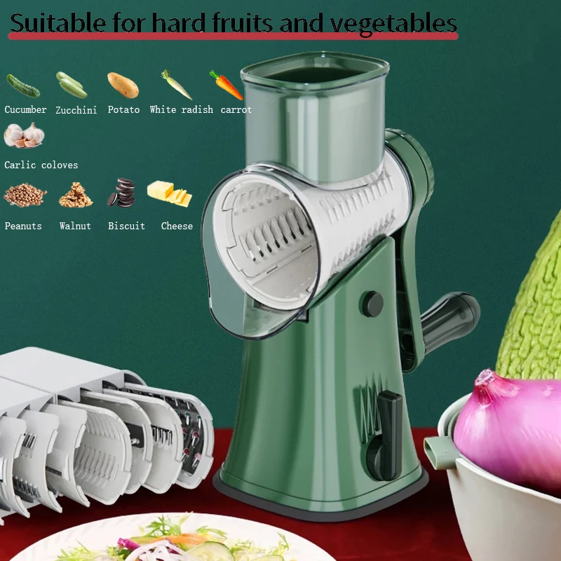

Multifunctional Kitchen Gadgets and Accessories Vegetable Cutter Hand Rock Drum Tool Potato Shredded Cheese Grater Wavy Slicer