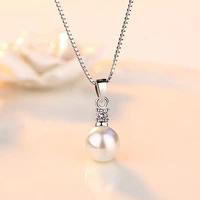 luxury shiny crystal pearl pendant clavicle chain necklace for women aaa cubic zirconia choker %e2%80%8bcharm wedding party jewelry gift