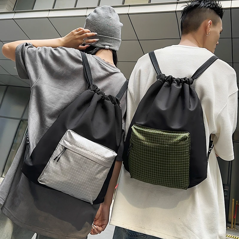 Унисекс рюкзак с завязками модный повседневный многофункциональный легкий