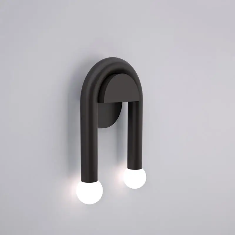 

Black Wall Lamp Curve Arm Led Wall Lights Creative Living Room Bedroom Study Hotel Aisle Designer Nordic Arched Wall Lamp